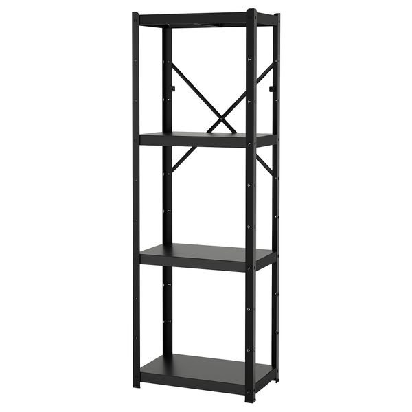 Стеллаж, черный, 65x40x190 см IKEA BRORINGE БРУР-ИНГЕ 894.717.56 - фото 1