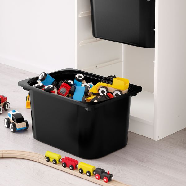 Комбинация для/хранения+контейнеры, белый, черный 46x30x145 см IKEA ТРУФАСТ 892.222.10 - схема-чертеж с размерами