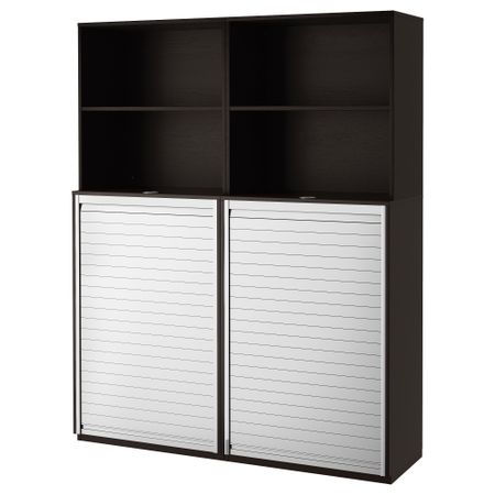 Комбинация для хранения с дверцей-шторой ГАЛАНТ, черно-коричневый (160x200 см)