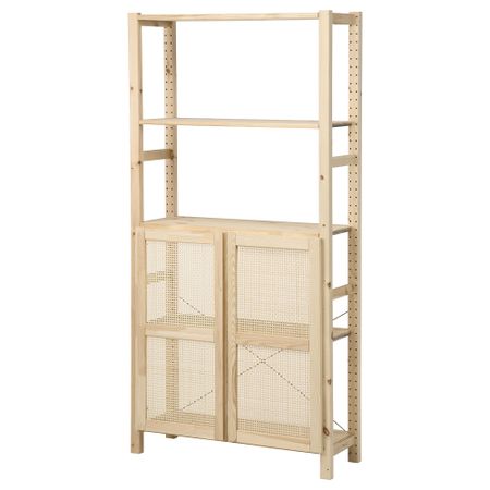 Стеллаж с дверцами, 89x30x179 см, сосна IKEA IVAR ИВАР 293.175.60