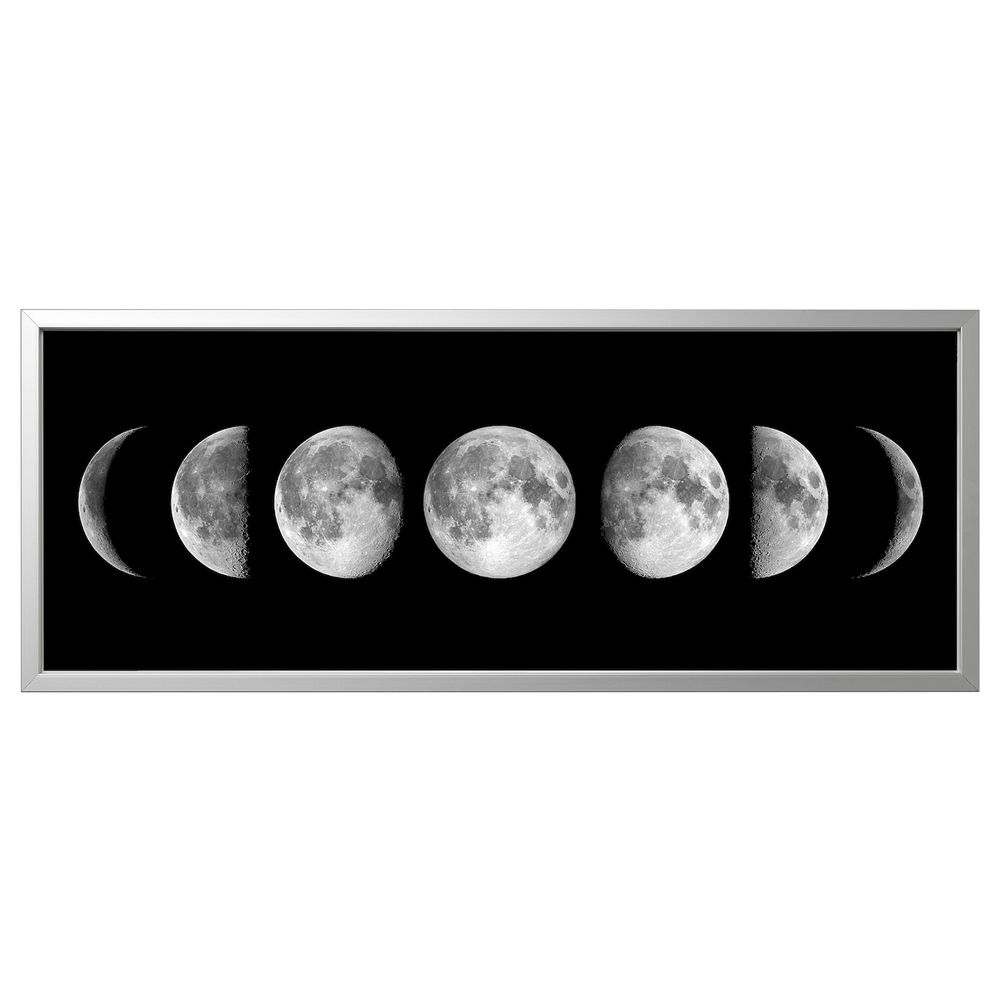 Картина с рамой, Фазы луны/цвет алюминия 140x56 см IKEA BJÖRKSTA БЬЁРКСТА 594.168.32 - фото 1