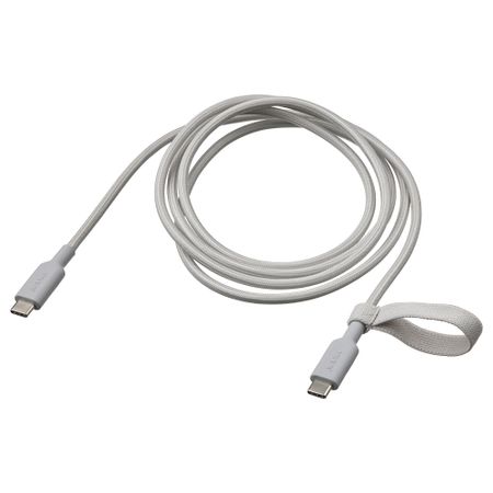 Кабель USB-C–USB-C, светло-серый, 1.5 м IKEA LILLÅNGEN ЛИЛЛОНГЕНHULT ЛИЛЛЬХУЛЬТ 405.810.92