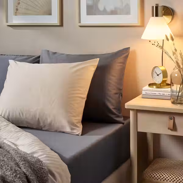 NATTJASMIN Простыня натяжная - темно-серый 90x200 см - фото 3