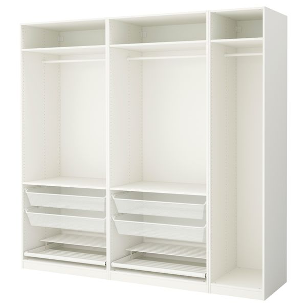 Гардероб, белый, 250x58x236 см IKEA PAX ПАКС 691.284.78 - схема-чертеж с размерами