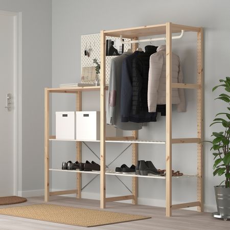Стеллаж с полками/штангами, сосна 174x50x124-179 см IKEA IVAR ИВАР 692.880.23