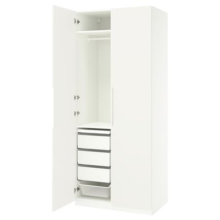 PAX / TONSTAD Гардероб, комбинация - белый/белый с оттенком 100x60x236 см
