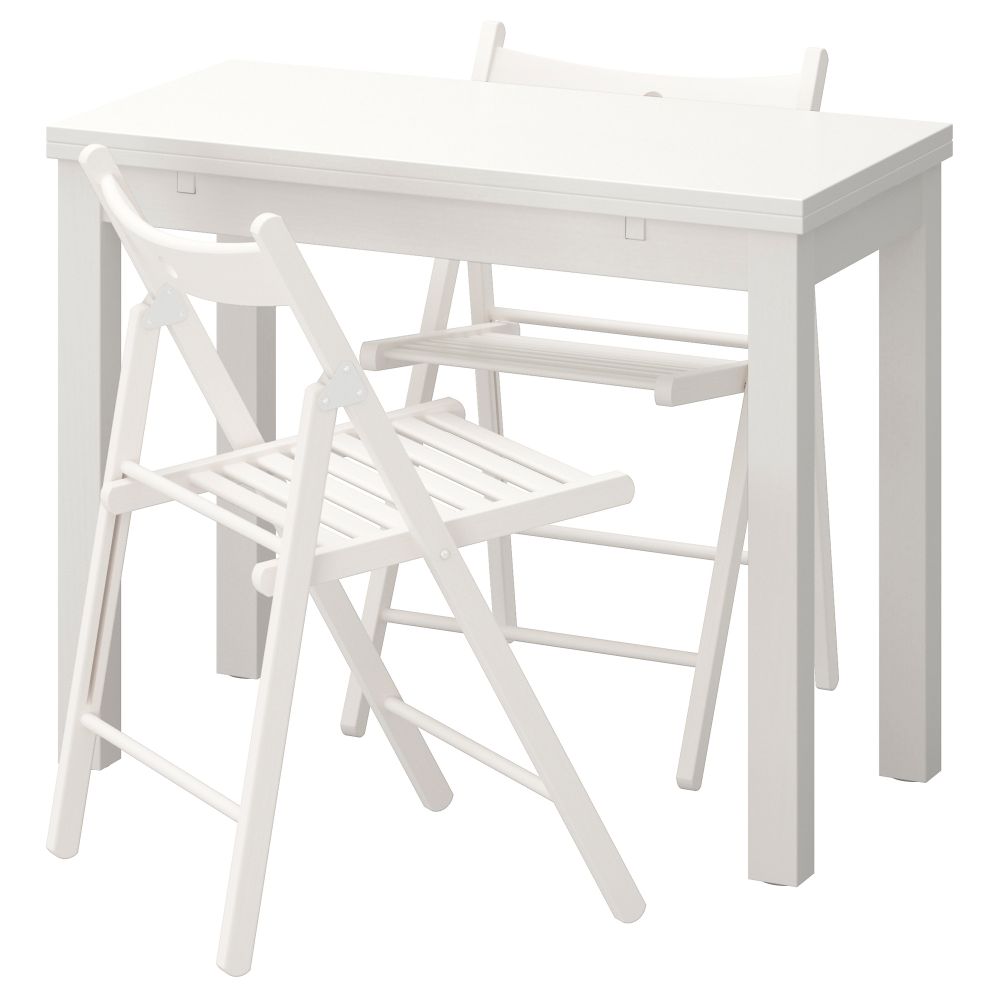 Стол и 2 стула БЬЮРСТА / ТЕРЬЕ, белый, белый (50 см) - фото 1