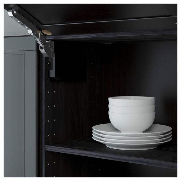 Большая петля для горизонтальный дверцы УТРУСТА, черный - схема-чертеж с размерами