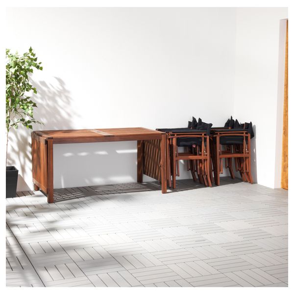 Стол + 8 стульев для сада ЭПЛАРО / СИАРО, коричневая морилка, темно-серый - фото 3