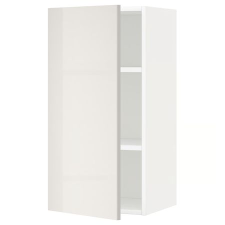 METOD Навесной шкаф с полками - белый/Ringhult светло-серый 40x80 см