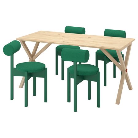 IKEA PS 2026 IKEA PS 2026 Стол и 4 стула - сосна/Knäbäck ярко-зеленый 156x75 см