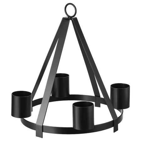 Подсвечник для свечи, греющей свечи, черный, 25 см IKEA ВИНТЕРФЕСТ 204.333.52