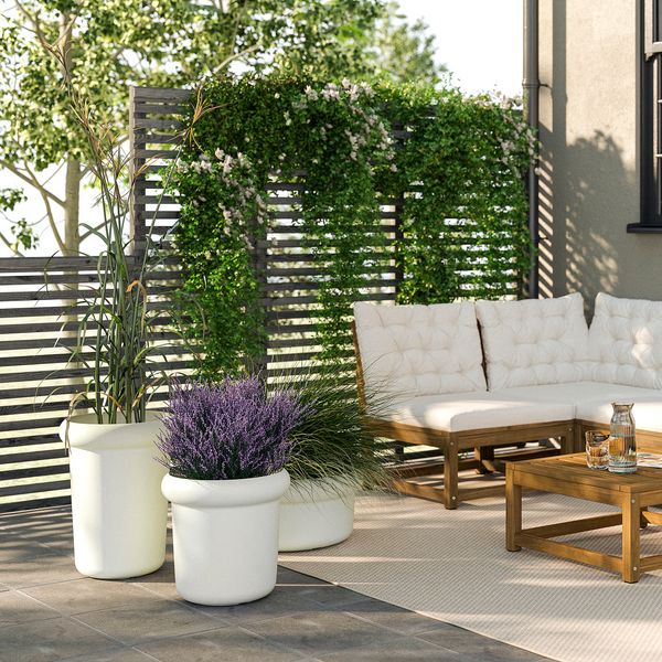 MÅBÄRSBUSKE МОБЕРСБЮСКЕ Горшок цветочный - для сада/белый с оттенком 44 см - фото 3