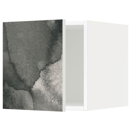 Верхний шкаф МЕТОД, белый, Кальвиа с печатным рисунком (40x40 см)