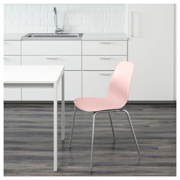 Стул ЛЕЙФ-АРНЕ, розовый, Брур-Инге хромированный - фото 2