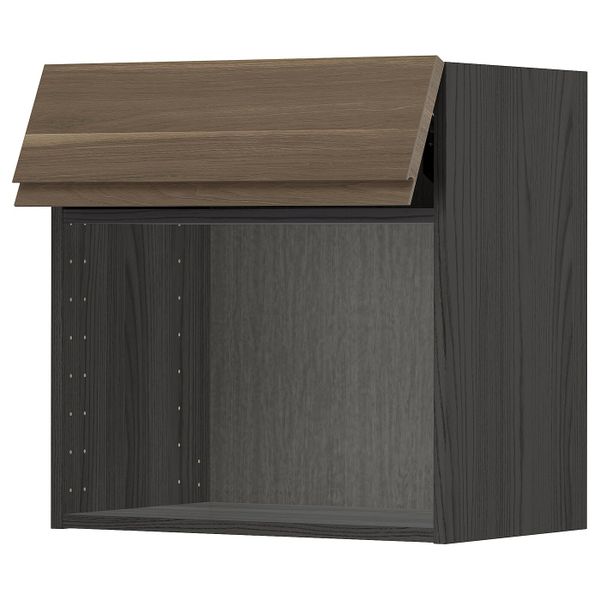Навесной шкаф для СВЧ-печи, черный, Воксторп грецкий орех 60x60 см IKEA МЕТОД 592.247.86 - схема-чертеж с размерами