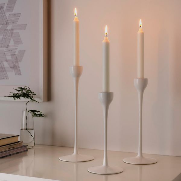 Набор подсвечников,3штуки, стекло, белый IKEA БЛОМСТЭР 704.123.47 - схема-чертеж с размерами