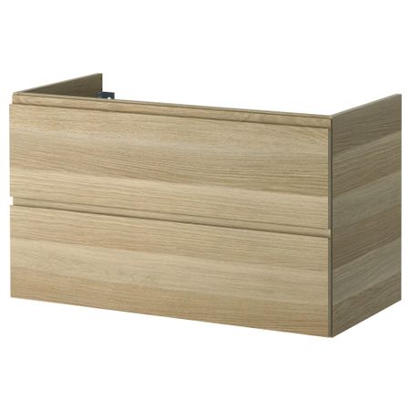 Шкаф для раковины с 2 ящиками ГОДМОРГОН, под беленый дуб