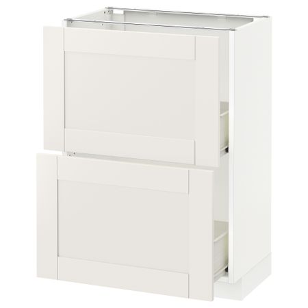 Напольный шкаф с 2 ящиками МЕТОД / ФОРВАРА, белый, Сэведаль белый