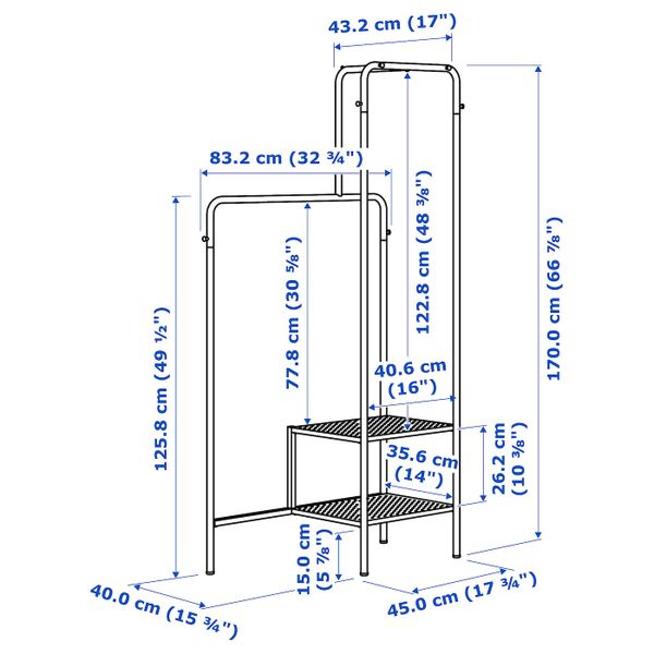 Напольная вешалка, красный 80x170 см IKEA NIKKEBY НИККЕБИ 404.515.09 - фото 7