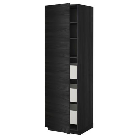 Высокий шкаф с ящиками МЕТОД / МАКСИМЕРА, черный, Тингсрид черный