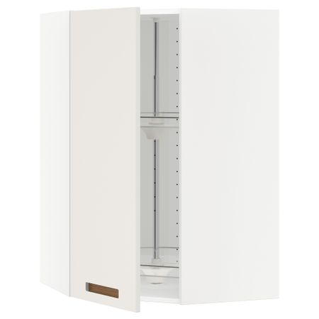 Угловой навесной шкаф с вращающейся секцией МЕТОД, белый, Мэрста белый