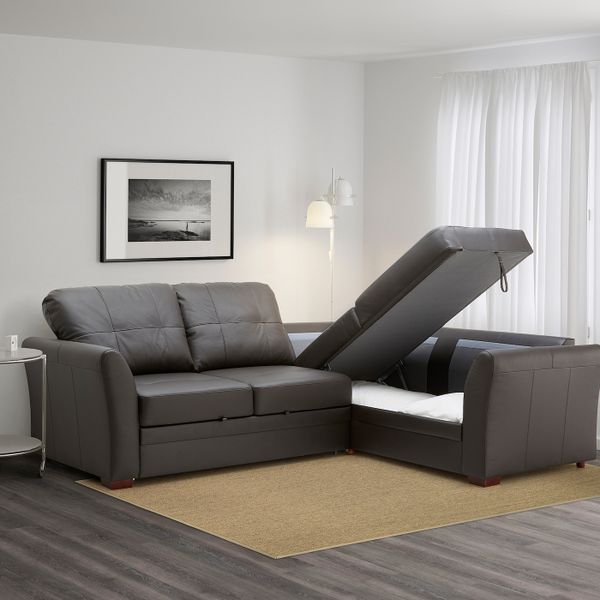 Угловой диван-кровать c модулем для хран, пр, Глосе/Бумстад темно-коричневый IKEA GESSBERG ГЕССБЕРГ 903.777.48 - фото 3