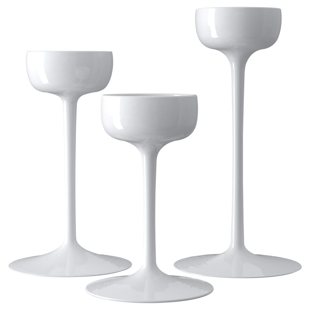 Набор подсвечников, 3штуки, белый IKEA БЛОМСТЭР 904.079.34 - фото 1