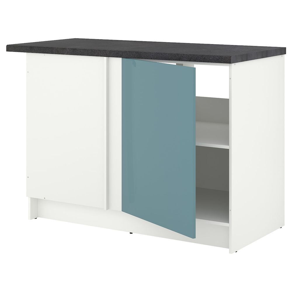 Напольный шкаф угловой, глянцевый/синяя бирюза 120 см IKEA KNOXHULT КНОКСХУЛЬТ 604.879.70 - фото 1