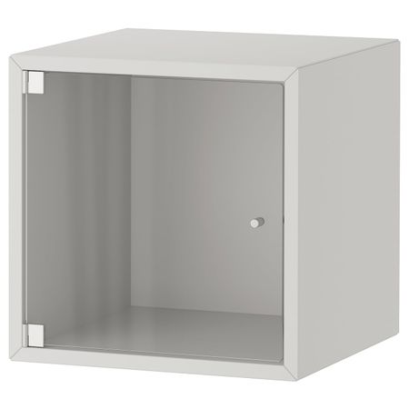 Навесной шкаф со стеклянной дверью, светло-серый 35x35x35 см IKEA EKET ЭКЕТ 993.363.67