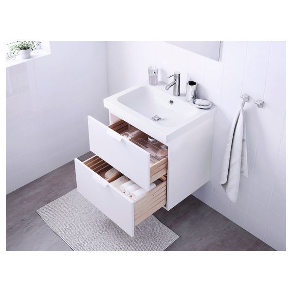 Шкаф для раковины с 2 ящ, белый/ДАЛЬШЕР смеситель 63x49x64 см IKEA GODMORGON ГОДМОРГОН / ODENSVIK ОДЕНСВИК 892.928.30 - фото 2