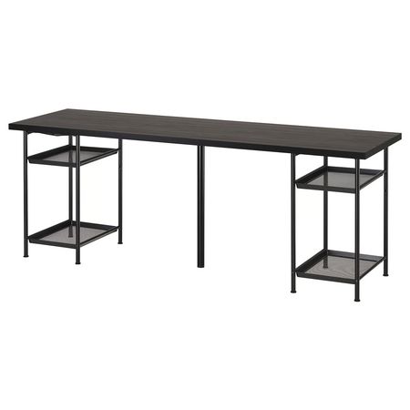 LAGKAPTEN / SPÄND Письменный стол - черно-коричневый/чёрный 200x60 см