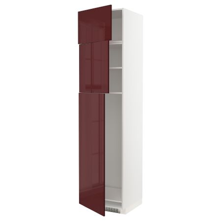 Высокий шкаф для холодильника, 3дверцы, 60x60x240 cm IKEA METOD МЕТОД 894.541.58