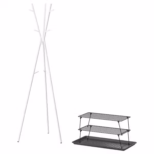 GREJIG / EKRAR Мебель для прихожей, 4 предм. - белый/серый - фото 1