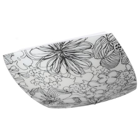 Потолочный светильник БЛУМКУЛЛА, черный/белый, цветы