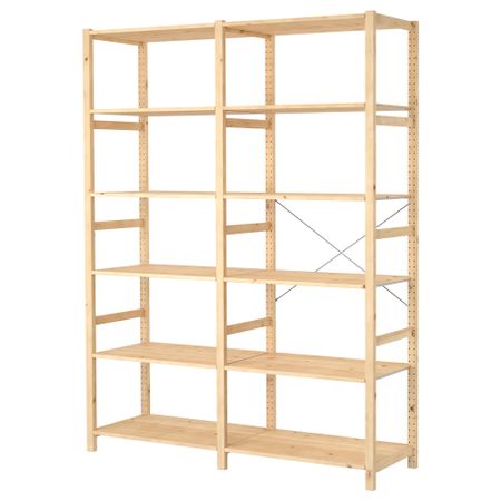 2 секции, полки, 174x50x226 см, сосна IKEA IVAR ИВАР 492.483.54
