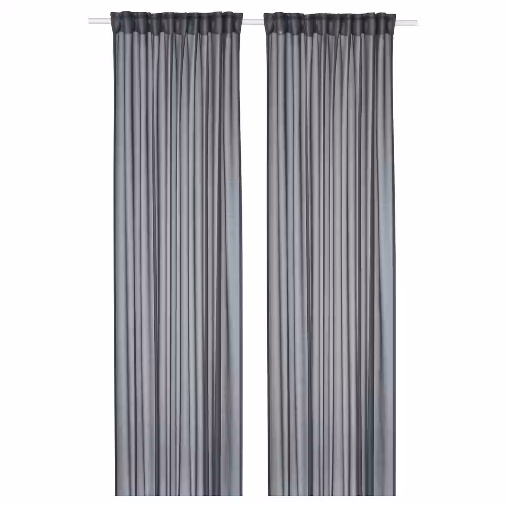 STENFRÖ СТЕНФРЁ Гардины, 2 шт. - темно-синий/с лентой 145x300 см - фото 1