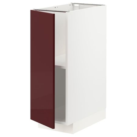 Напольный шкаф с полками, белый Калларп/глянцевый темный красно-коричневый 30x60 см IKEA METOD МЕТОД 293.267.29