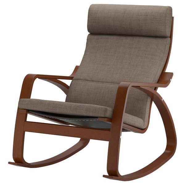 Кресло-качалка ПОЭНГ, классический коричневый, Исунда коричневый - фото 1
