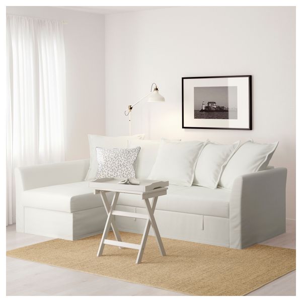 Диван-кровать угловой ХОЛЬМСУНД, Ранста белый - фото 2