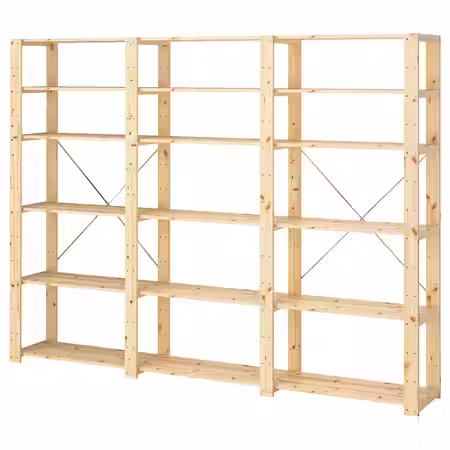 HEJNE 3 секции/полки - хвойное дерево 230x31x171 см