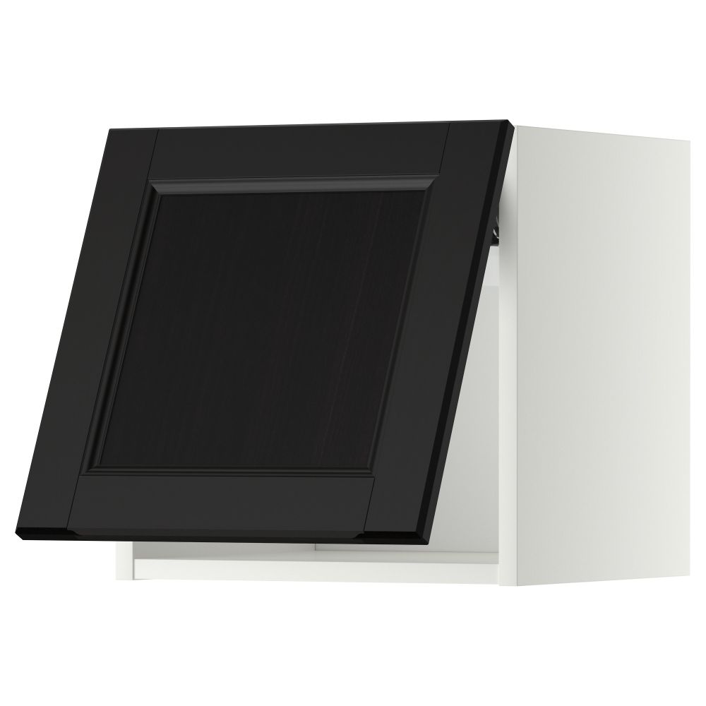 Горизонтальный навесной шкаф МЕТОД, белый, Лаксарби черно-коричневый - схема-чертеж с размерами