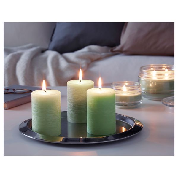 Ароматическая свеча в стакане, 2 фитиля ЛУГГА, Летний луг зеленый (10 см) - фото 3