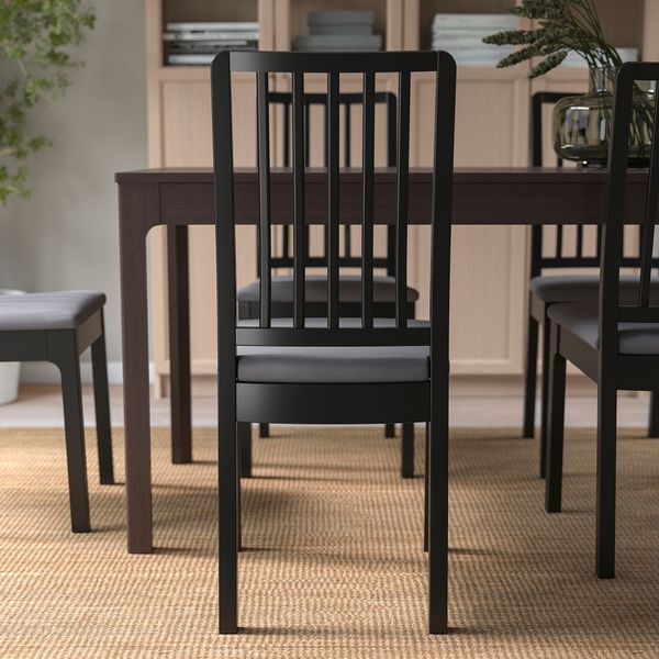 Стул, черный, Hakebo темно-серый IKEA EKEDALEN ЛЕН ЭКЕДАЛЕН 494.293.78 - фото 4
