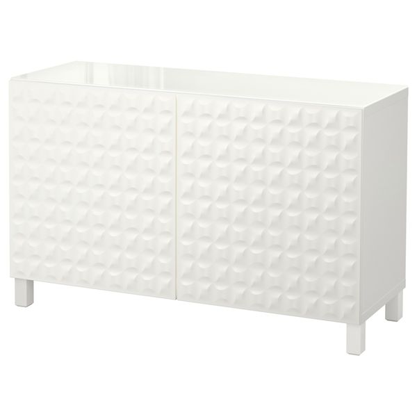 Комбинация для хранения с дверцами БЕСТО, белый, Дьюпвикен белый (120x40x74 см) - фото 1