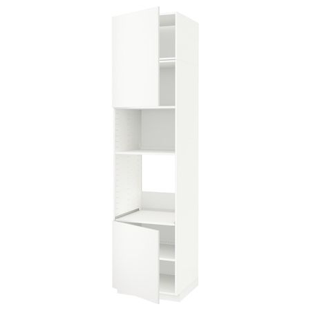 Высокий шкаф для духовки/СВЧ, 2 дверцы/полки, белый/Хэггеби белый 60x60x240 см IKEA METOD МЕТОД 392.260.41