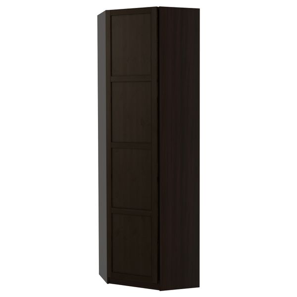 Гардероб угловой ПАКС, черно-коричневый, Хемнэс черно-коричневый - фото 1