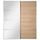 Пара раздвижных дверей АУЛИ / ИЛЬСЕНГ, зеркальное стекло, дубовый шпон, беленый