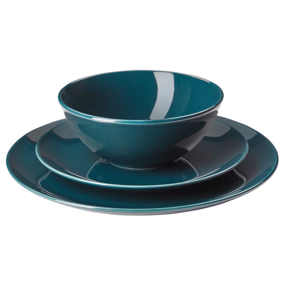 Сервиз, 18 предметов ФЭРГРИК, фаянс, темная бирюза - фото 1