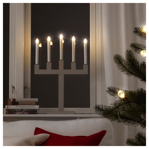 Светодиодный пятисвечник СТРОЛА, серый - схема-чертеж с размерами